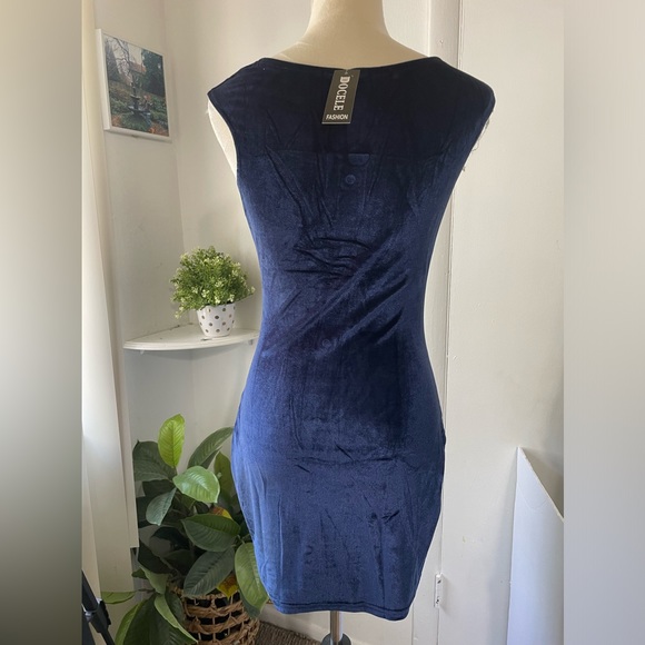 NWT DOCELLE Pencil dress, mini dress women blue, ELASTICIZED Size XL - Picture 14 of 15